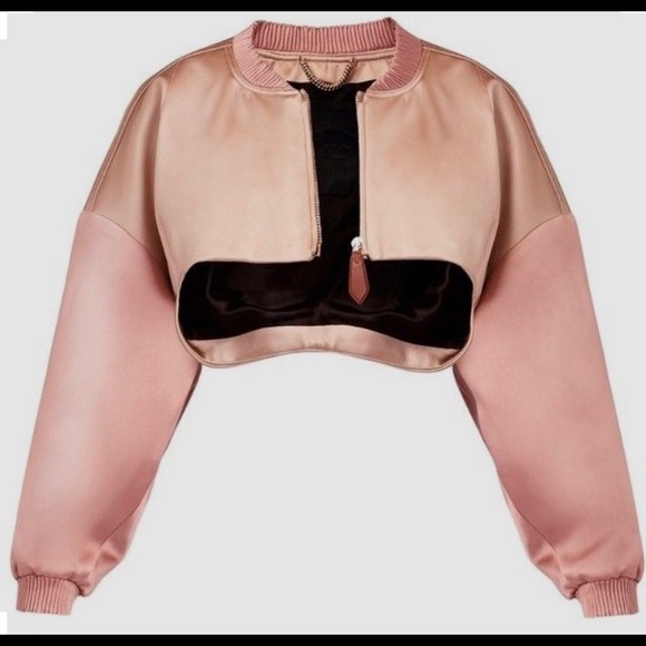 satin cropped jacket